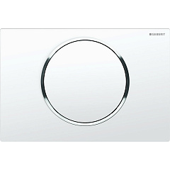 Кнопка смыва Geberit Sigma 10 одинарный смыв, олеофобная, белый мат./полированный 115.758.JT.5