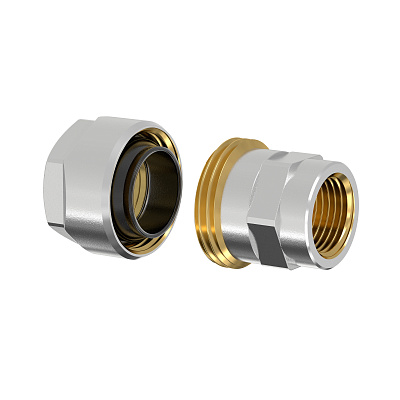 Фитинг резьбовой латунный Flamco Plus для стальных труб 1х1 ВР, DVGW