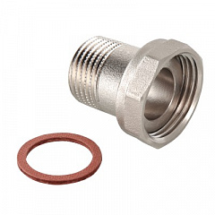 Полусгон VALTEC прямой с накидной гайкой, 1/2x1/2 дюйма внутренняя-наружная резьба, никелированная латунь