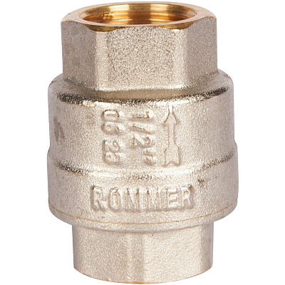 Клапан обратный Rommer пружинный муфтовый 1/2 дюйма с пластиковым седлом
