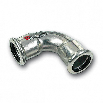Отвод Sanha 24002A, 90 гр. ВПр, углеродистая сталь, 15