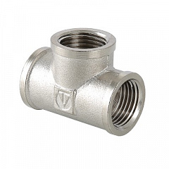 Тройник VALTEC 1 1/2 внутренняя, никелированная латунь