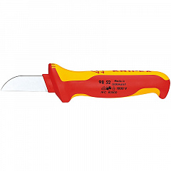 Нож KNIPEX для кабеля VDE, 190 мм, диэлектрический, 2-компонентная рукоятка