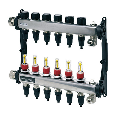 Коллектор TECE TECEfloor для поверхностного отопления 1 x 16 push-fit, 9 контуров