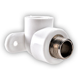 Угольник из полипропилена РВК комбинированный с креплением D20-1/2 НР