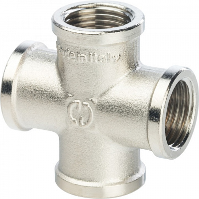 Крестовина Stout никелированная, с внутренней резьбой 3/4, арт. SFT-0031-000034