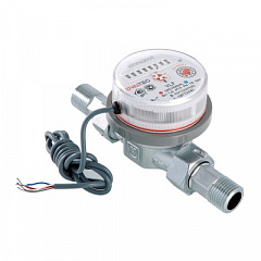Водосчетчик VALTEC универсальный квартирный с импульсным выходом, до +90С, 1,5м3, 1/2, 80 мм