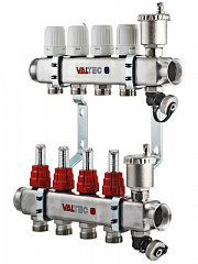 Коллекторная группа VALTEC НЕРЖ со встр. расх. в сборе, 1х9 вых. Евроконус 3/4 VTc.586.EMNX.0609