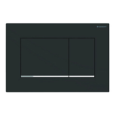 Кнопка смыва Geberit Sigma 30 двойной смыв, олеофобная, чёрный мат./хром глянц. 115.883.14.1