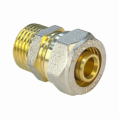 Соединитель Valfex для труб PE-RT/Al/PE-RT, обжимной с переходом на НР 16 x 3/4 дюйма