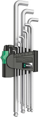 Набор Г-образных ключей WERA 950/9 PKLS Hex-Plus 4 хром, с экстракоротким концом, с шаром, 9 пр., 1.5/2/2.5/3/4/5/6/8/10 мм