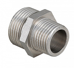 Ниппель VALTEC переходной 3/8 х 1/4 наружная резьба, никелированная латунь