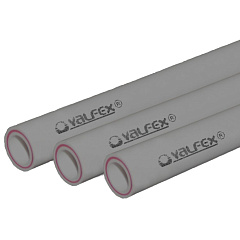Труба полипропиленовая Valfex армированная стекловолокном SDR 7.4 PN20 D20х2.8 мм, 4м СЕРАЯ