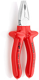 Плоскогубцы KNIPEX комб. VDE, рез: провол. ср. d 3.1 мм, твёрд. d 2 мм, кабель d 10 мм (16 мм?), L-160 мм, хром, 1К ручки