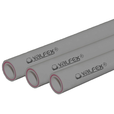 Труба полипропиленовая Valfex армированная стекловолокном SDR 7.4 PN20 D32х4,4 мм, 4м СЕРАЯ
