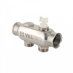 Коллектор VALTEC из нерж. стали, с м-о расст вых. 50мм, 1х 9 вых. 3/4 Евроконус
