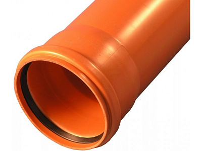Труба для наружной канализации Valfex D160 с раструбом L=2 м (160x2000) рыжая
