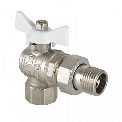 Кран шаровой VALTEC Base с полусгоном 1/2 ВН, белый, угловой