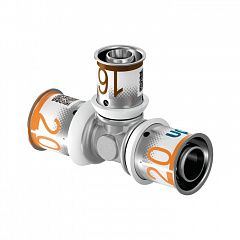 Тройник редукционный Uponor S-Press PLUS 25 х 20 х 25 мм, 10 бар, латунь