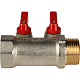 Коллектор Stout с шаровыми кранами 1x1/2 с 2 отводами, красный, SMB 6200 011202