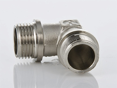 Угольник VALTEC 3/4 наружная резьба, 90 градусов, никелированная латунь