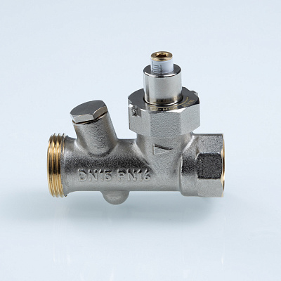 Клапан запорно-регулирующий VALTEC с выходом под датчик температуры 1/2x3/4 Евроконус