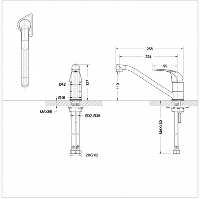 Смеситель для кухни Bravat FIT F7135188CP-RUS