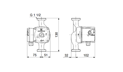 Циркуляционный насос Grundfos UPS 25-60 130