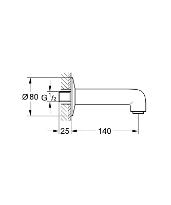 Излив для ванны Grohe BauClassic 13258000