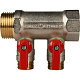 Коллектор Stout с шаровыми кранами 1x1/2 с 2 отводами, красный, SMB 6200 011202