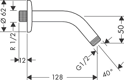 Кронштейн для верхнего душа Hansgrohe 140 мм 27411000