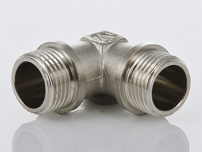 Угольник VALTEC 3/4 наружная резьба, 90 градусов, никелированная латунь