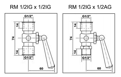 Кран Watts RM 1/2 ВР х 1/2 НР, для манометра