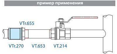 Муфта соединительная VALTEC 2 внутренняя, никелированная латунь