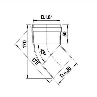 Угол Termica 45 d=80мм п/м TAU845