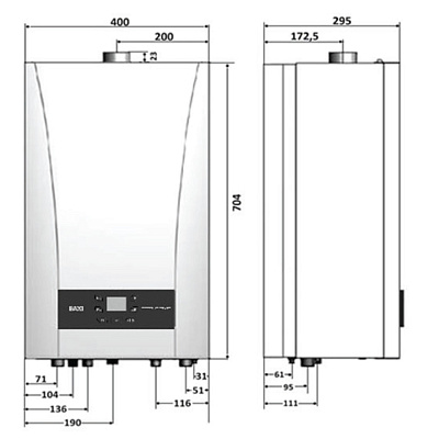 Настенный газовый двухконтурный котел отопления Baxi ECO Nova 10F (100023936)