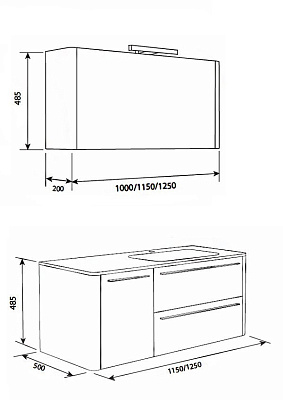 Зеркальный шкаф AM.PM Awe M15MCX1251GH 125 см, королевский серый (уценка)