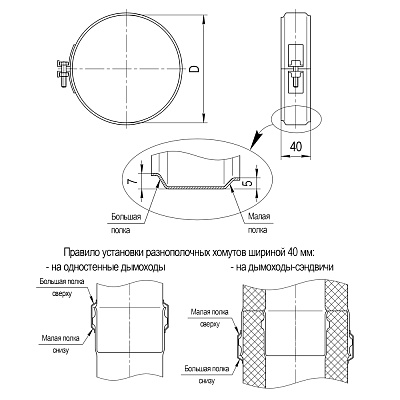 Хомут обжимной FERRUM (430/0,5 мм) Ф100