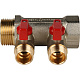 Коллектор Stout с шаровыми кранами 1x1/2 с 2 отводами, красный, SMB 6200 011202