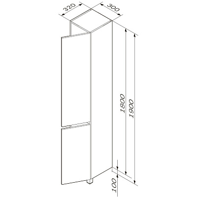 Шкаф-колонна AM.PM Gem S M91CSR0306GM, напольный, правый, 30 см, графит матовый