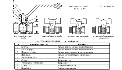 Кран шаровой LD 47.15.В-ГШ.Б (white)