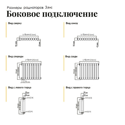 Стальной трубчатый радиатор отопления SOLIRA ELIS 2050