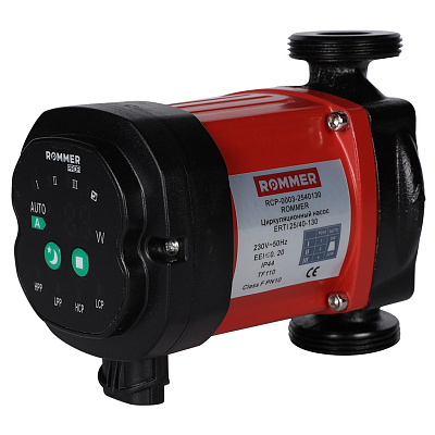 Циркуляционный насос Rommer с частотным регулированием PROFI ERTI 25/40-130 с гайками и теплоизоляцией