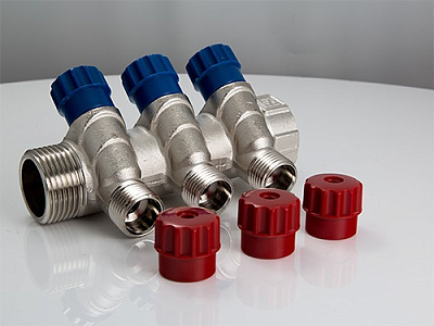 Коллектор VALTEC с регул. вентилями, 1х3 вых. 1/2 нар.