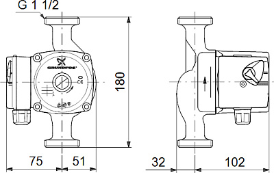 Циркуляционный насос Grundfos UPS 25-60 180