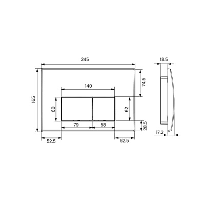 Комплект IDDIS 2 в 1: инсталляция и клавиша смыва, Optima Home, хром