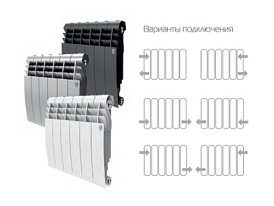 Биметаллический секционный радиатор отопления Royal Thermo Biliner 350 / Bianco Traffico / 4 секции